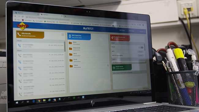 Laptop mit MyFRITZ!-Account